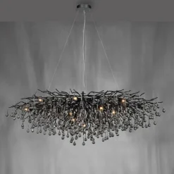 Lustre Paul Neuhaus ICICLE Noir, 15 lumières