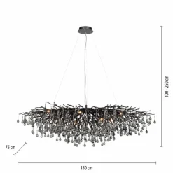 Lustre Paul Neuhaus ICICLE Noir, 15 lumières