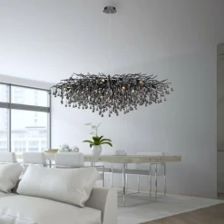 Lustre Paul Neuhaus ICICLE Noir, 15 lumières