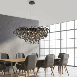 Lustre Paul Neuhaus ICICLE Noir, 10 lumières