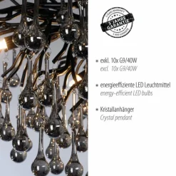 Lustre Paul Neuhaus ICICLE Noir, 10 lumières