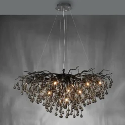 Lustre Paul Neuhaus ICICLE Noir, 10 lumières