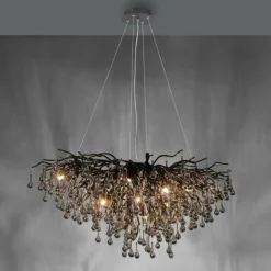 Lustre Paul Neuhaus ICICLE Noir, 10 lumières