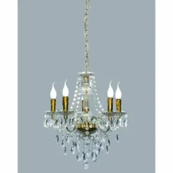 Lustre Reality Laiton, Transparent, 5 lumières