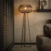 Luzinde Lampadaire Nickel mat, Noir, 1 lumière