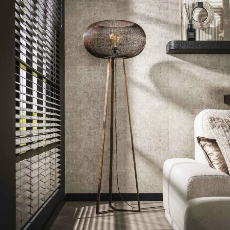 Luzinde Lampadaire Nickel mat, Noir, 1 lumière