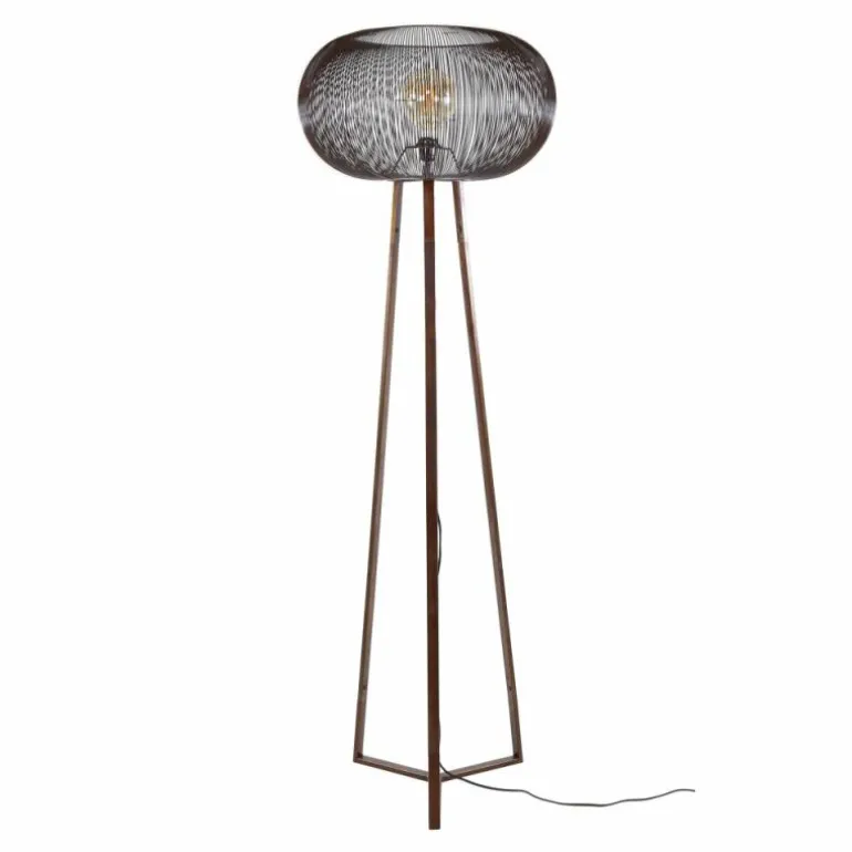 Luzinde Lampadaire Nickel mat, Noir, 1 lumière