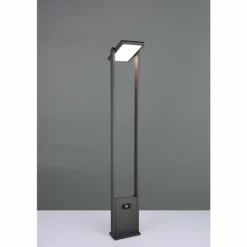 Malawi Lampadaire d'extérieur Luminaires Trio LED Anthracite, 1 lumière, Détecteur de mouvement