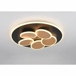 Mandala Plafonnier Luminaires Trio LED Noir doré, 1 lumière, Télécommandes