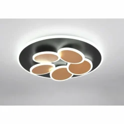 Mandala Plafonnier Luminaires Trio LED Noir doré, 1 lumière, Télécommandes