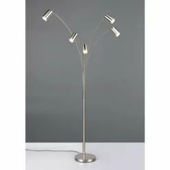 Marley Lampadaire Luminaires Trio Nickel mat, 5 lumières