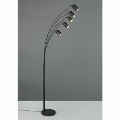 Marley Lampadaire Luminaires Trio Noir, 5 lumières