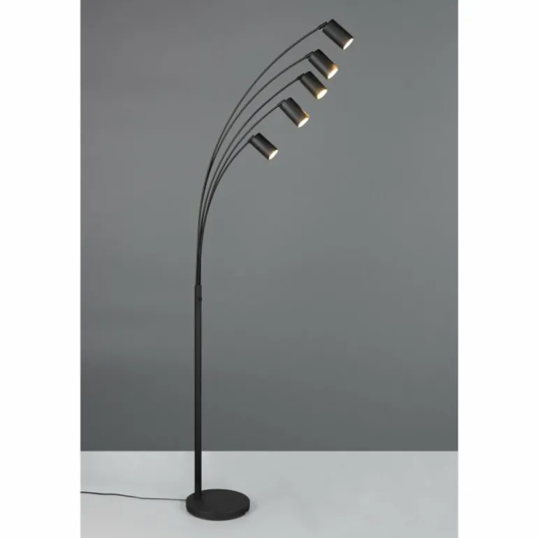 Marley Lampadaire Luminaires Trio Noir, 5 lumières