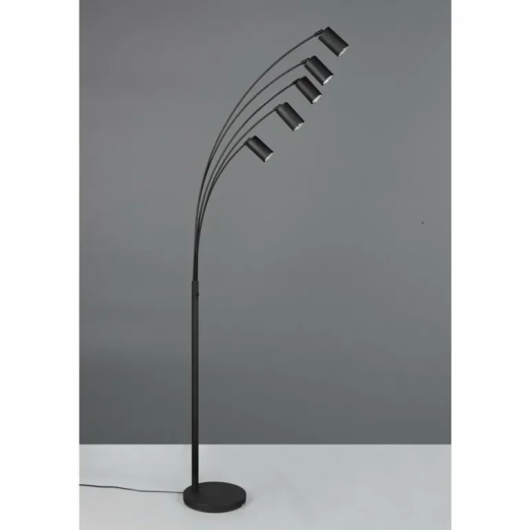 Marley Lampadaire Luminaires Trio Noir, 5 lumières