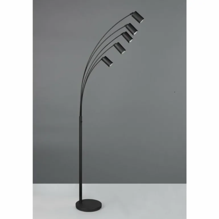 Marley Lampadaire Luminaires Trio Noir, 5 lumières