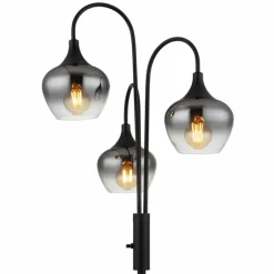 Maxy Lampadaire Luminaires Globo Lighting Noir, 3 lumières