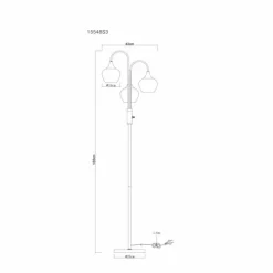 Maxy Lampadaire Luminaires Globo Lighting Noir, 3 lumières