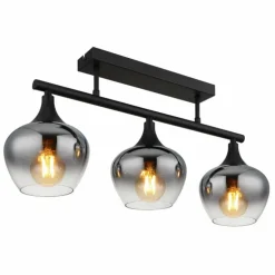 Maxy Plafonnier Luminaires Globo Lighting Noir, 3 lumières