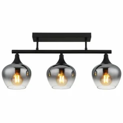 Maxy Plafonnier Luminaires Globo Lighting Noir, 3 lumières