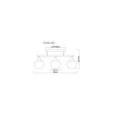 Maxy Plafonnier Luminaires Globo Lighting Noir, 3 lumières