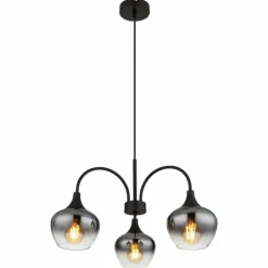 Maxy Suspension Luminaires Globo Lighting Noir, 3 lumières