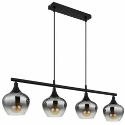 Maxy Suspension Luminaires Globo Lighting Noir, 4 lumières