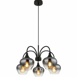 Maxy Suspension Luminaires Globo Lighting Noir, 5 lumières