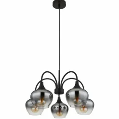 Maxy Suspension Luminaires Globo Lighting Noir, 5 lumières
