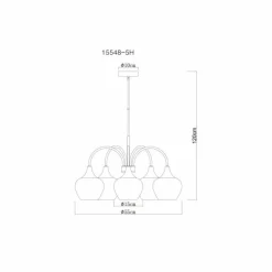 Maxy Suspension Luminaires Globo Lighting Noir, 5 lumières