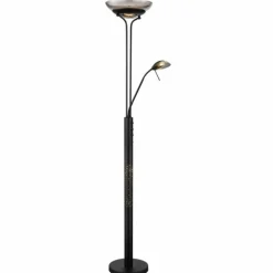 MERLINDA Lampadaire, Lampadaire Luminaires Globo Lighting Noir, 2 lumières