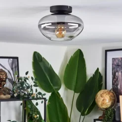 Mertola Plafonnier Chrome, Fumé, 1 lumière