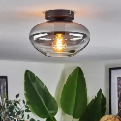 Mertola Plafonnier Chrome, Fumé, 1 lumière