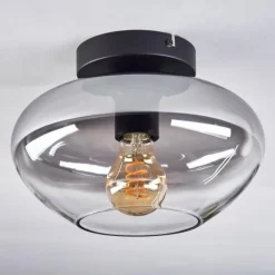 Mertola Plafonnier Chrome, Fumé, 1 lumière