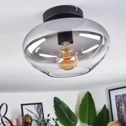 Mertola Plafonnier Chrome, Fumé, 1 lumière