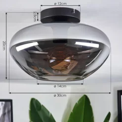 Mertola Plafonnier Fumé, 1 lumière