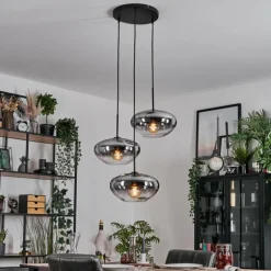 Mertola Suspension, Boule lumineuse Noir, 3 lumières