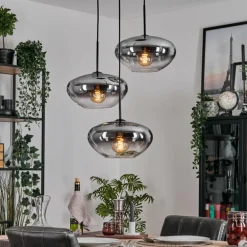 Mertola Suspension, Boule lumineuse Noir, 3 lumières