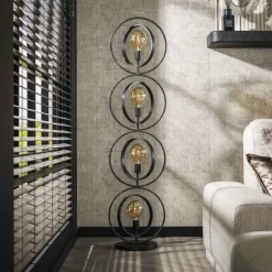 Mirandola Lampadaire Anthracite, 4 lumières