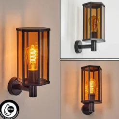 Monfanim Lampe murale d´extérieur Noir, 1 lumière