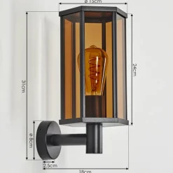 Monfanim Lampe murale d´extérieur Noir, 1 lumière