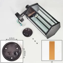 Monfanim Lampe murale d´extérieur Noir, 1 lumière