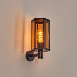 Monfanim Lampe murale d´extérieur Noir, 1 lumière