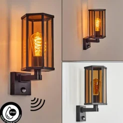 Monfanim Lampe murale d´extérieur Noir, 1 lumière