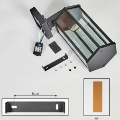 Monfanim Lampe murale d´extérieur Noir, 1 lumière