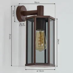 Monfanim Lampe murale d´extérieur Rouille, 1 lumière