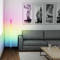 Neele Lampadaire Luminaires Brilliant LED Noir, 1 lumière, Télécommandes