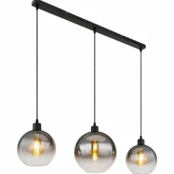 Newcastle Suspension Luminaires Globo Lighting Noir, 3 lumières