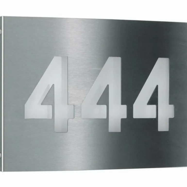 Numéro d'adresse éclairé Albert 6009 LED Acier inoxydable, 1 lumière