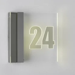 Numéro d'adresse éclairé Albert 6006 LED Acier inoxydable, 1 lumière