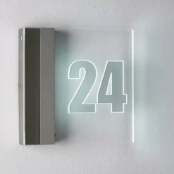 Numéro d'adresse éclairé Albert 6007 LED Acier inoxydable, 1 lumière